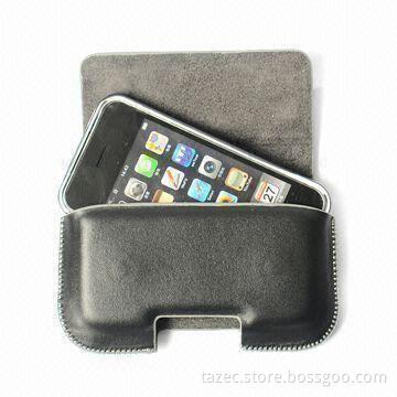 Cellphone Pouch for iPhone, Made of PU or Leather Material, with Hook-and-loop Fastener Closure